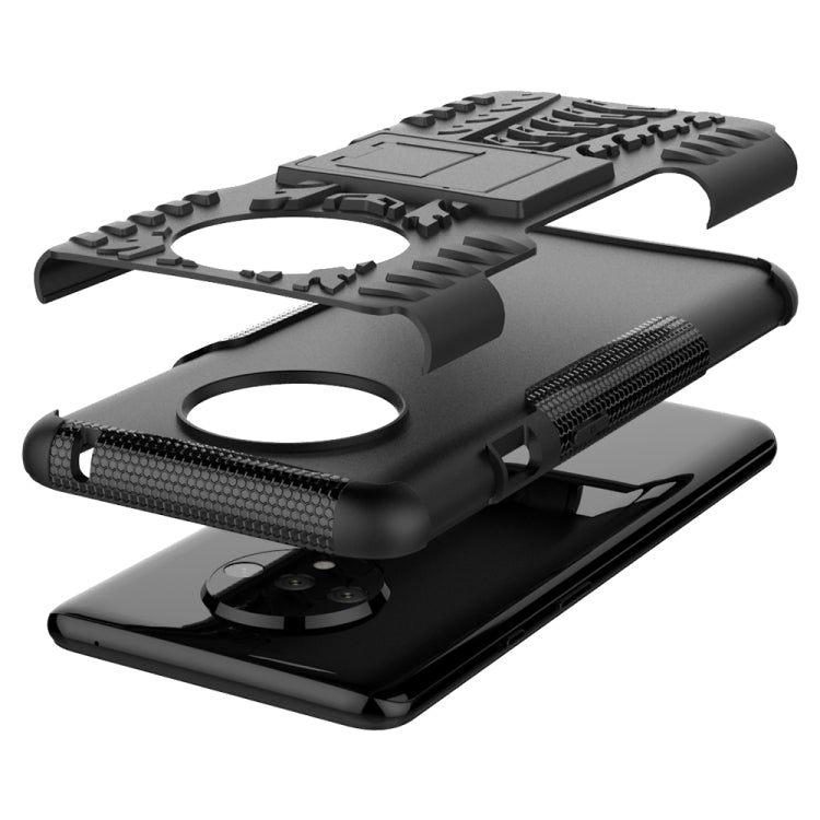 For OnePlus 7T Tire Texture Shockproof TPU+PC Protective Case with Holder