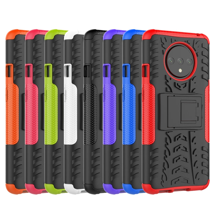 For OnePlus 7T Tire Texture Shockproof TPU+PC Protective Case with Holder