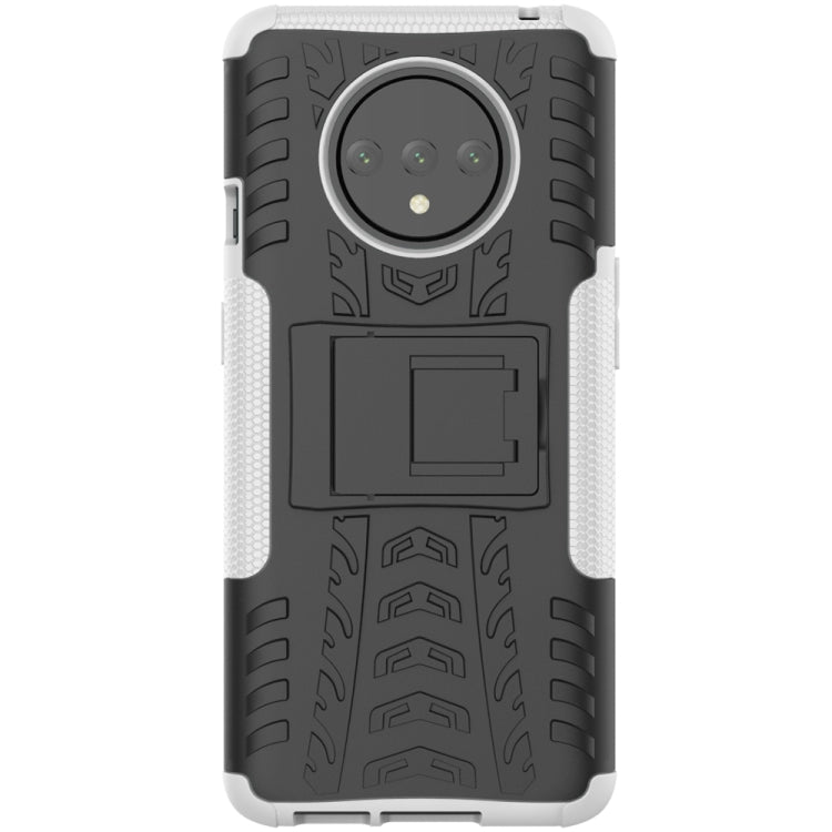For OnePlus 7T Tire Texture Shockproof TPU+PC Protective Case with Holder