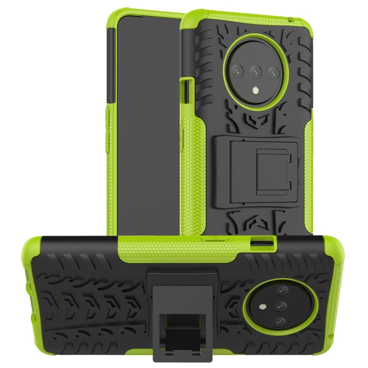 For OnePlus 7T Tire Texture Shockproof TPU+PC Protective Case with Holder