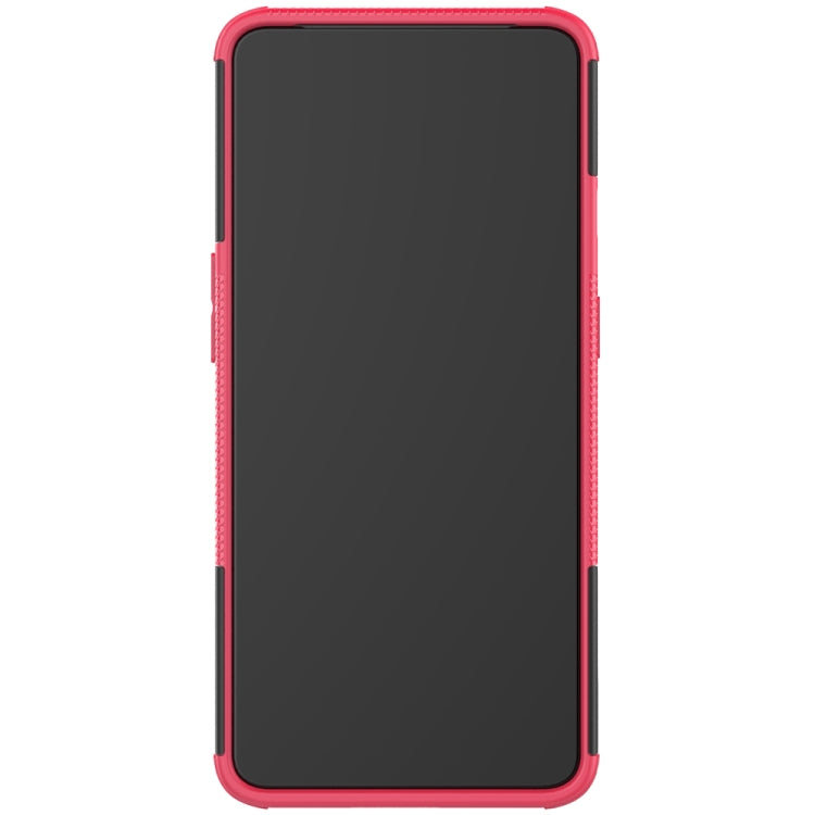 For OnePlus 7T Tire Texture Shockproof TPU+PC Protective Case with Holder