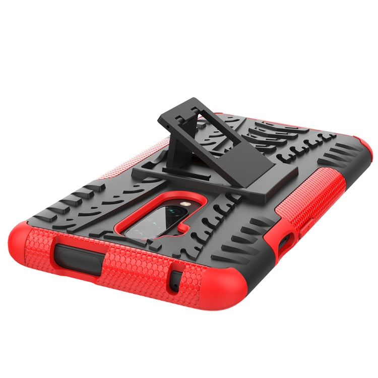 For OnePlus 7T Pro Tire Texture Shockproof TPU+PC Protective Case with Holder