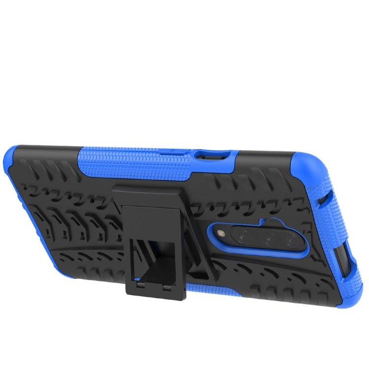 For OnePlus 7T Pro Tire Texture Shockproof TPU+PC Protective Case with Holder