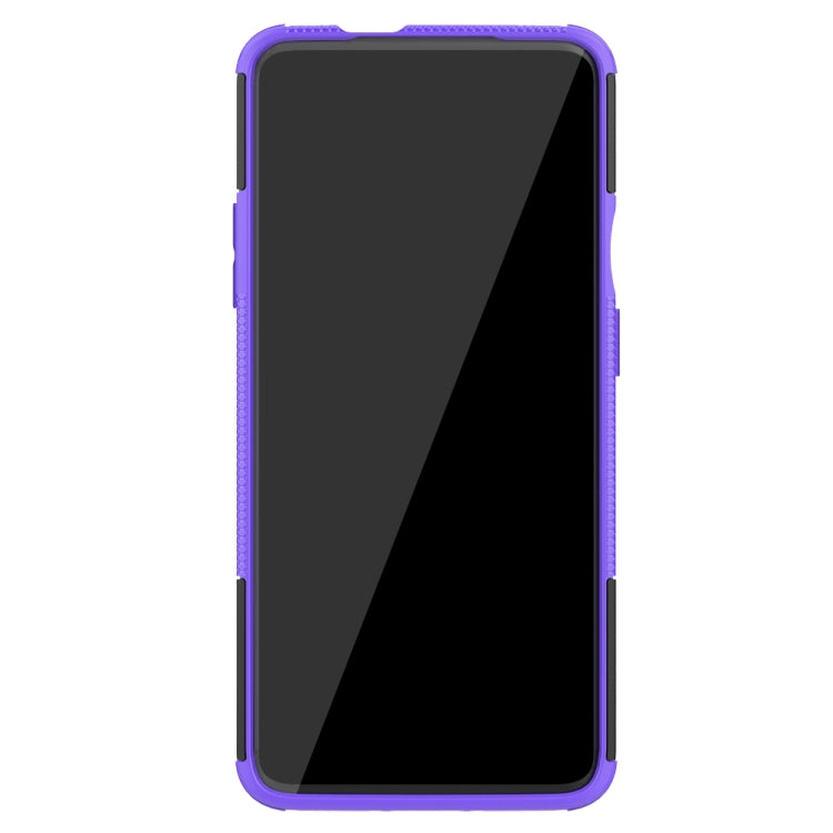 For OnePlus 7T Pro Tire Texture Shockproof TPU+PC Protective Case with Holder