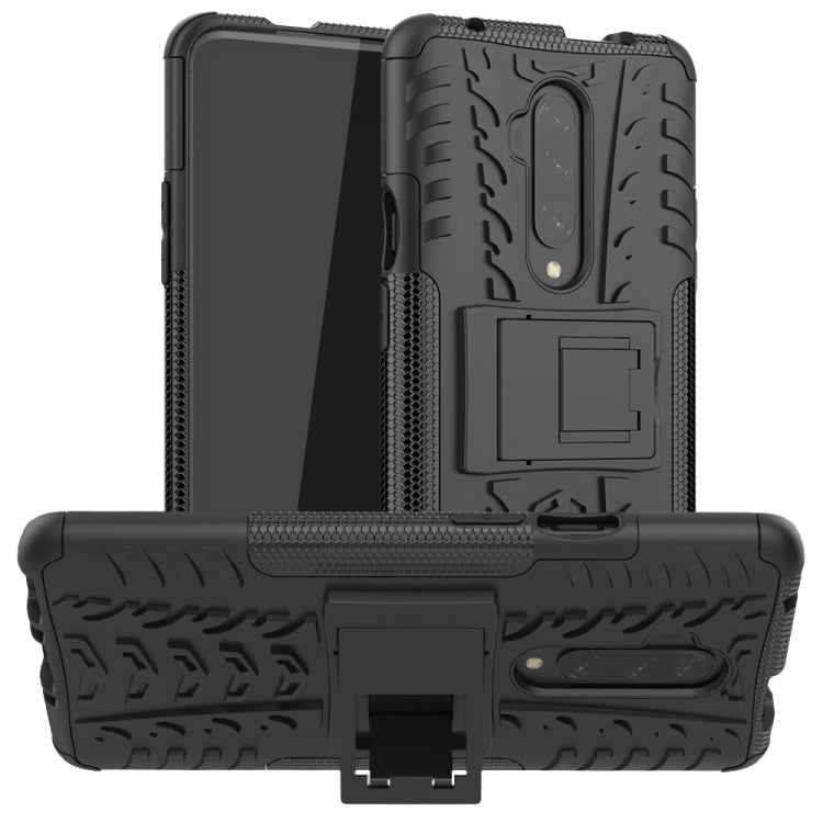 For OnePlus 7T Pro Tire Texture Shockproof TPU+PC Protective Case with Holder