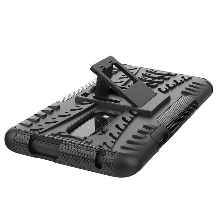 For OnePlus 7T Pro Tire Texture Shockproof TPU+PC Protective Case with Holder