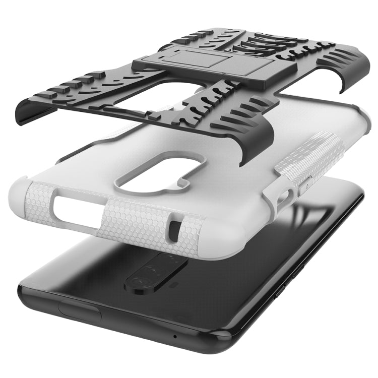 For OnePlus 7T Pro Tire Texture Shockproof TPU+PC Protective Case with Holder