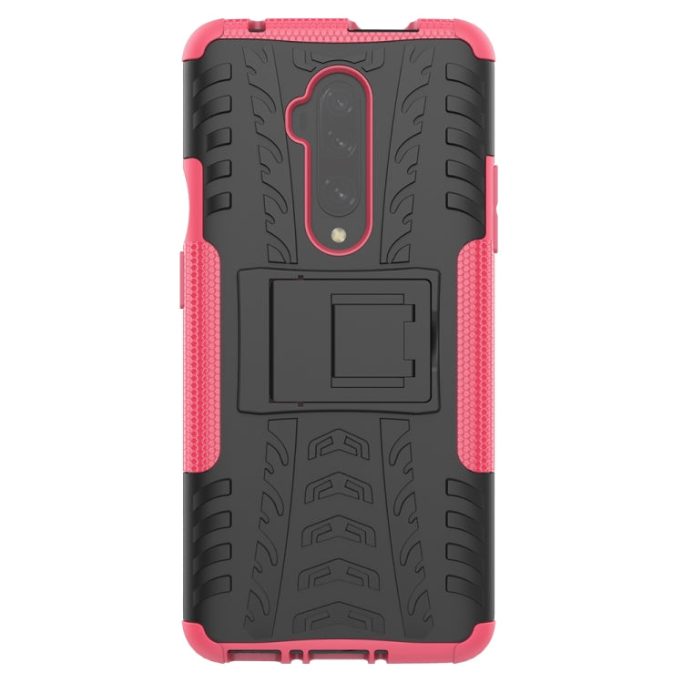 For OnePlus 7T Pro Tire Texture Shockproof TPU+PC Protective Case with Holder