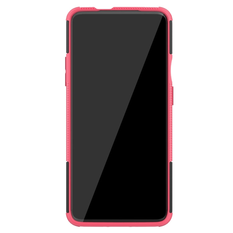 For OnePlus 7T Pro Tire Texture Shockproof TPU+PC Protective Case with Holder