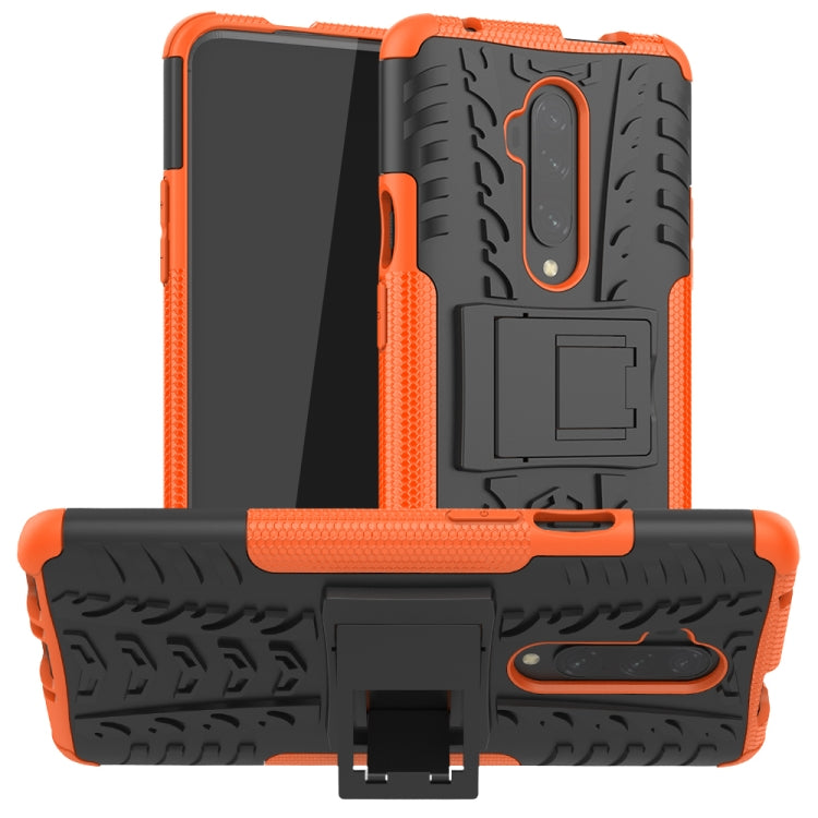 For OnePlus 7T Pro Tire Texture Shockproof TPU+PC Protective Case with Holder