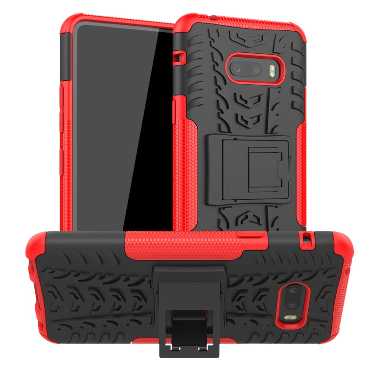 For LG V50S ThinQ 5G / G8X ThinQ Tire Texture Shockproof TPU+PC Protective Case with Holder