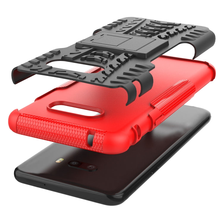 For LG V50S ThinQ 5G / G8X ThinQ Tire Texture Shockproof TPU+PC Protective Case with Holder