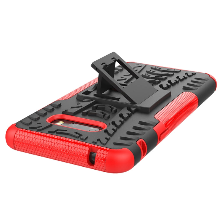 For LG V50S ThinQ 5G / G8X ThinQ Tire Texture Shockproof TPU+PC Protective Case with Holder