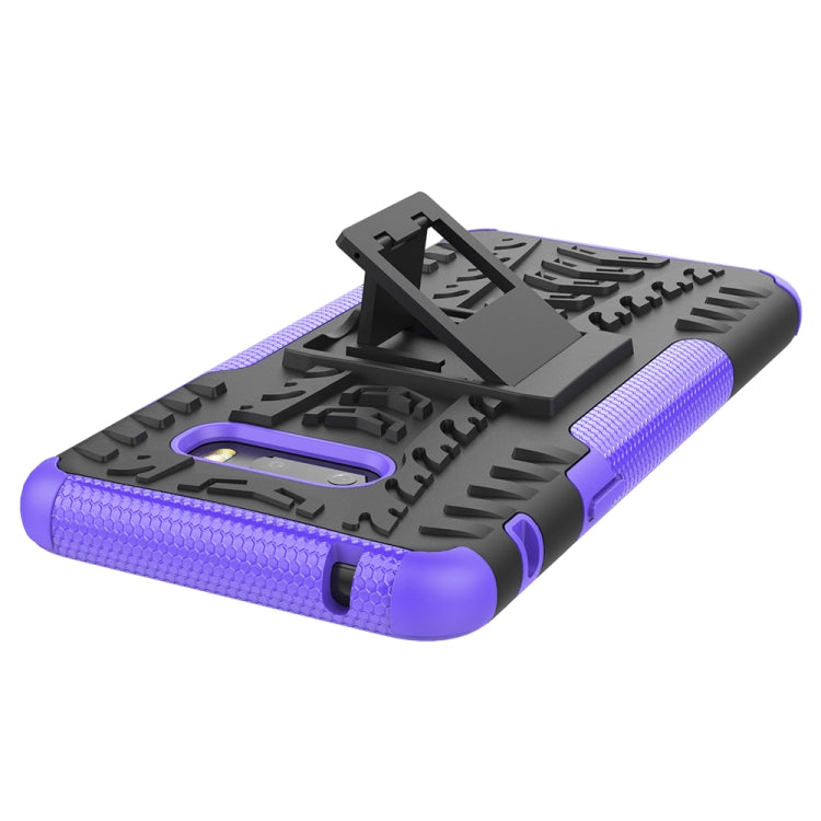For LG V50S ThinQ 5G / G8X ThinQ Tire Texture Shockproof TPU+PC Protective Case with Holder