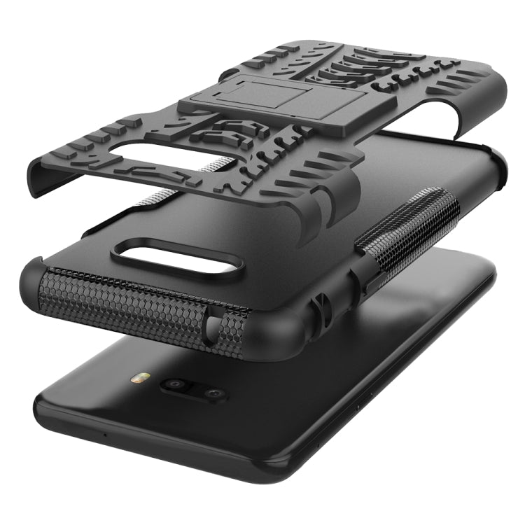 For LG V50S ThinQ 5G / G8X ThinQ Tire Texture Shockproof TPU+PC Protective Case with Holder