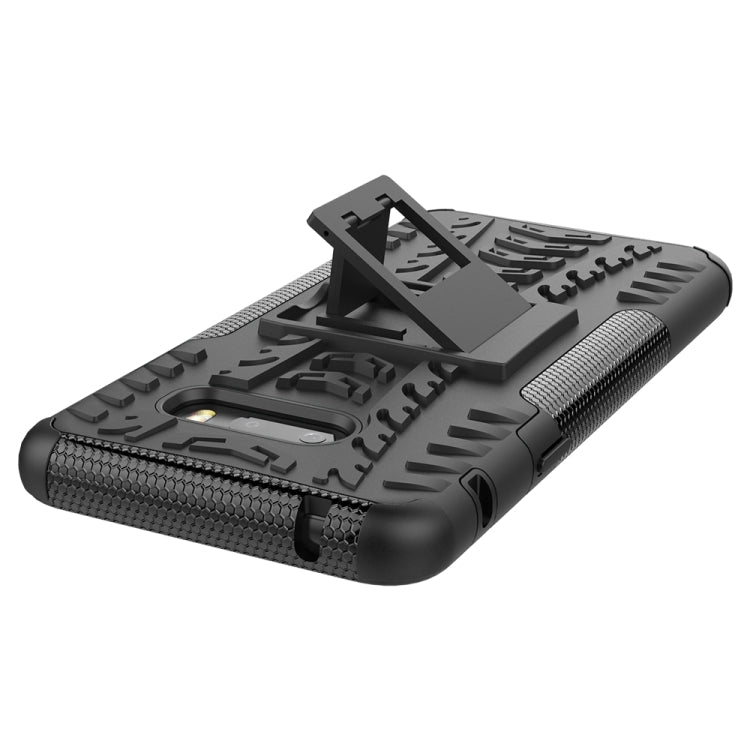 For LG V50S ThinQ 5G / G8X ThinQ Tire Texture Shockproof TPU+PC Protective Case with Holder