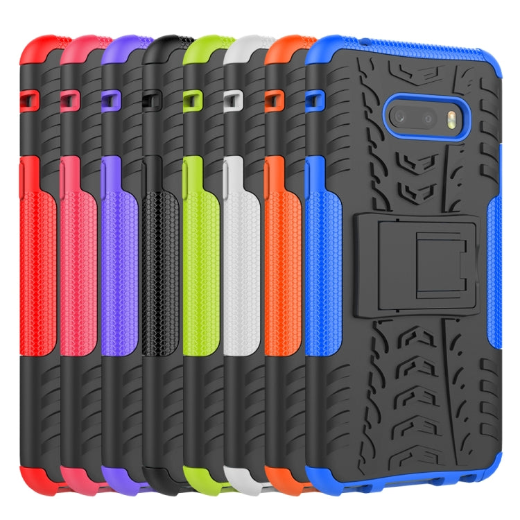 For LG V50S ThinQ 5G / G8X ThinQ Tire Texture Shockproof TPU+PC Protective Case with Holder