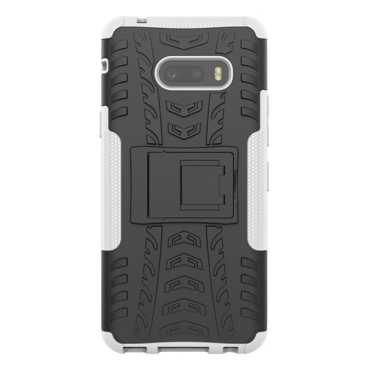 For LG V50S ThinQ 5G / G8X ThinQ Tire Texture Shockproof TPU+PC Protective Case with Holder