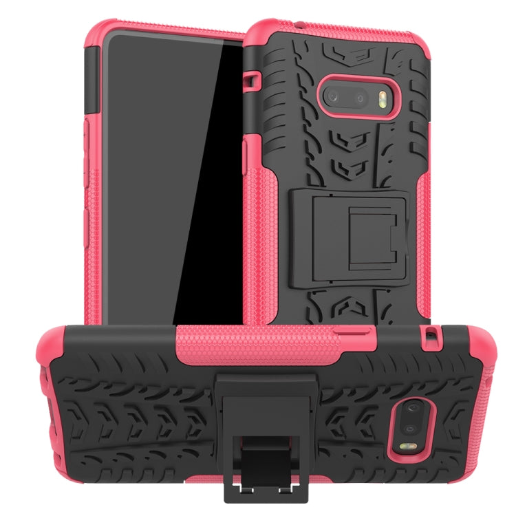 For LG V50S ThinQ 5G / G8X ThinQ Tire Texture Shockproof TPU+PC Protective Case with Holder