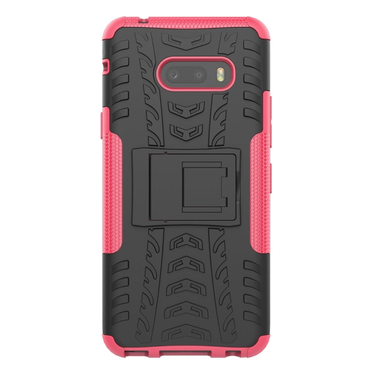 For LG V50S ThinQ 5G / G8X ThinQ Tire Texture Shockproof TPU+PC Protective Case with Holder