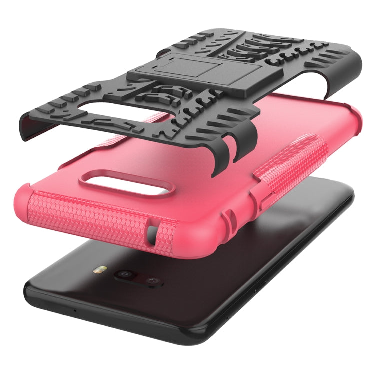 For LG V50S ThinQ 5G / G8X ThinQ Tire Texture Shockproof TPU+PC Protective Case with Holder