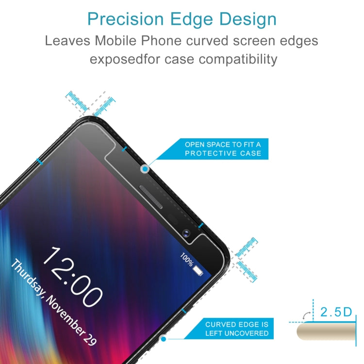 50 PCS 0.26mm 9H 2.5D Tempered Glass Film For Doogee X100