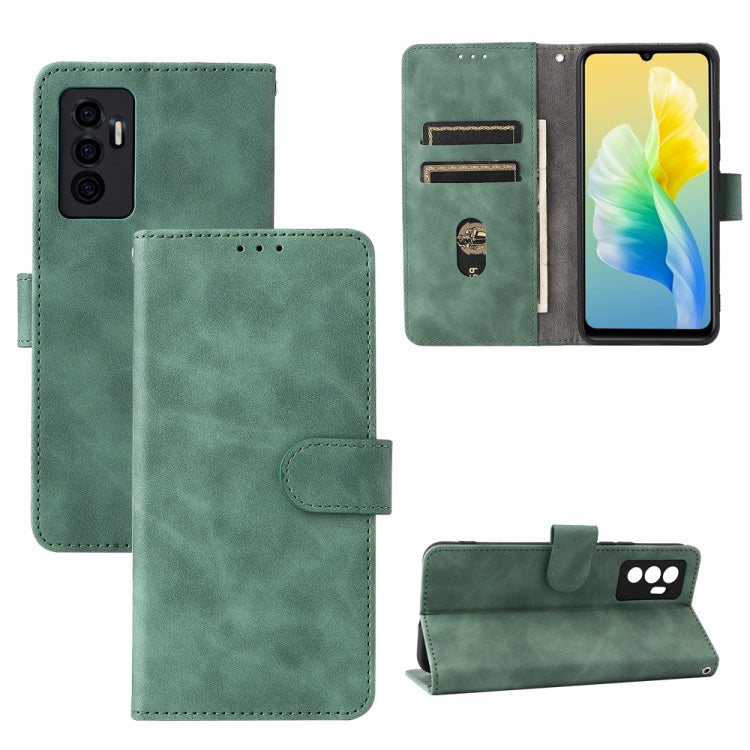 For vivo S10e / V23e Skin Feel Magnetic Buckle Calf Texture PU Phone Case