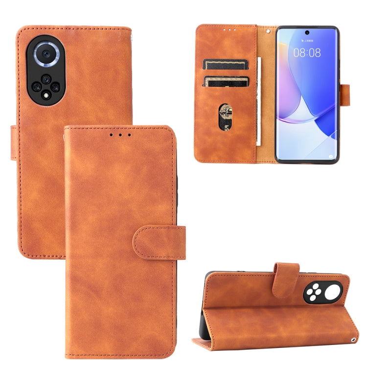 For Huawei nova 9 Skin Feel Magnetic Buckle Calf Texture PU Phone Case