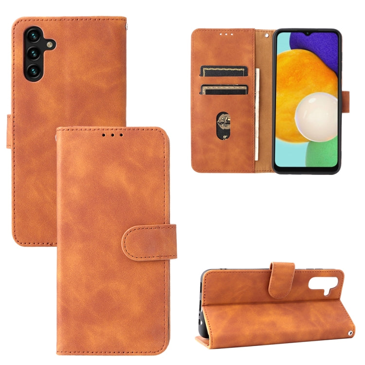 For Samsung Galaxy A13 5G Skin Feel Magnetic Buckle Calf Texture PU Phone Case