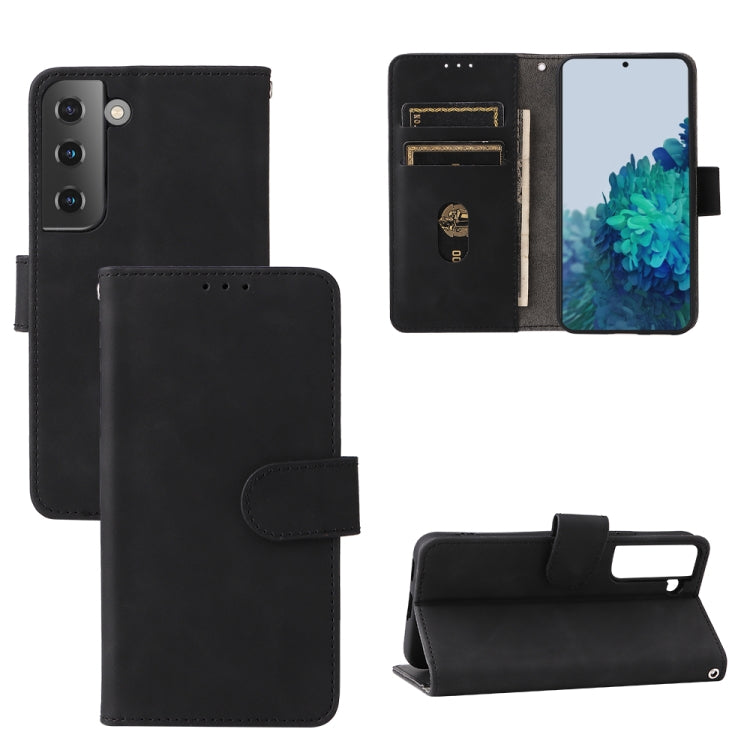 For Samsung Galaxy S22 5G Skin Feel Magnetic Buckle Calf Texture PU Phone Case