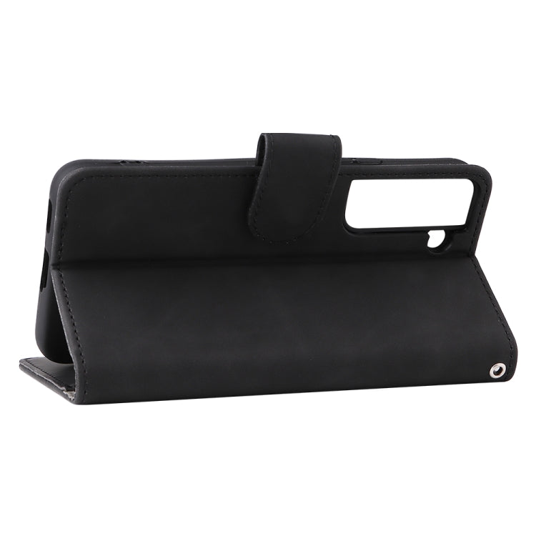 For Samsung Galaxy S22 5G Skin Feel Magnetic Buckle Calf Texture PU Phone Case