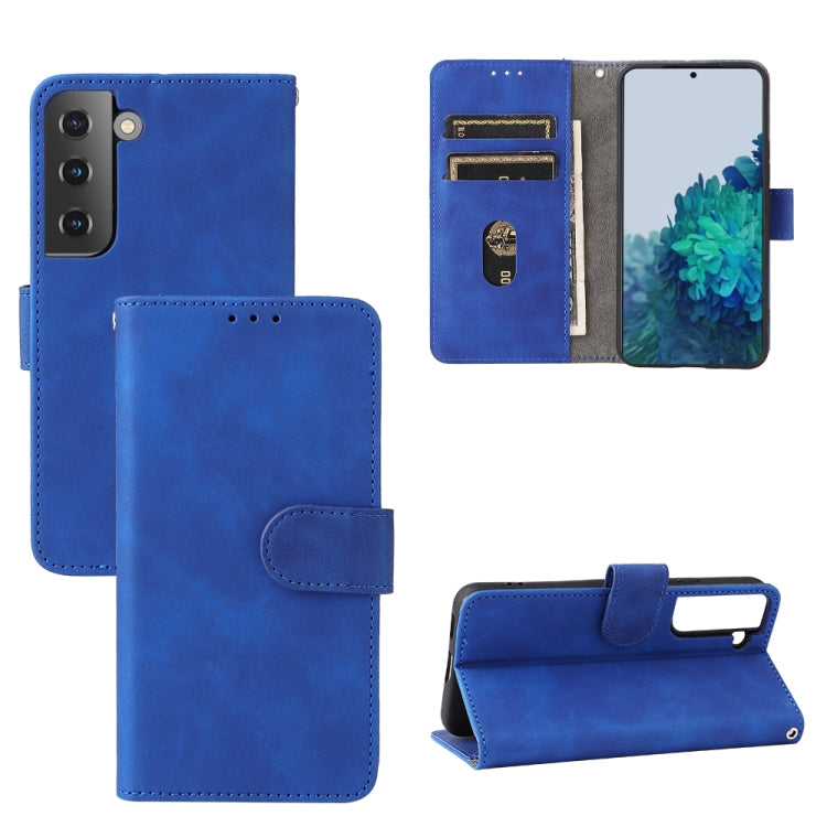 For Samsung Galaxy S22 5G Skin Feel Magnetic Buckle Calf Texture PU Phone Case