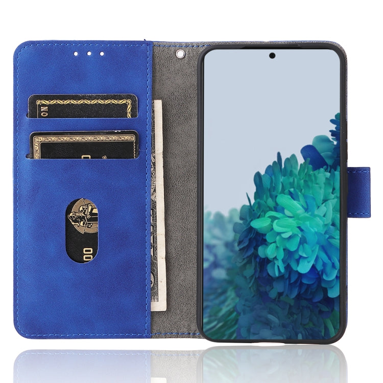 For Samsung Galaxy S22 5G Skin Feel Magnetic Buckle Calf Texture PU Phone Case