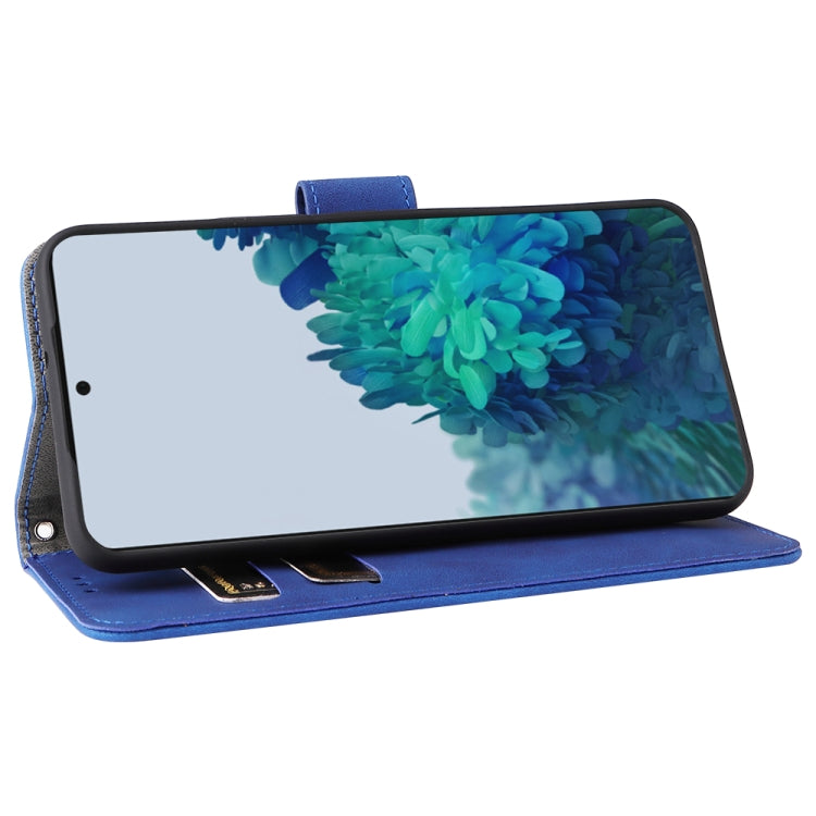 For Samsung Galaxy S22 5G Skin Feel Magnetic Buckle Calf Texture PU Phone Case