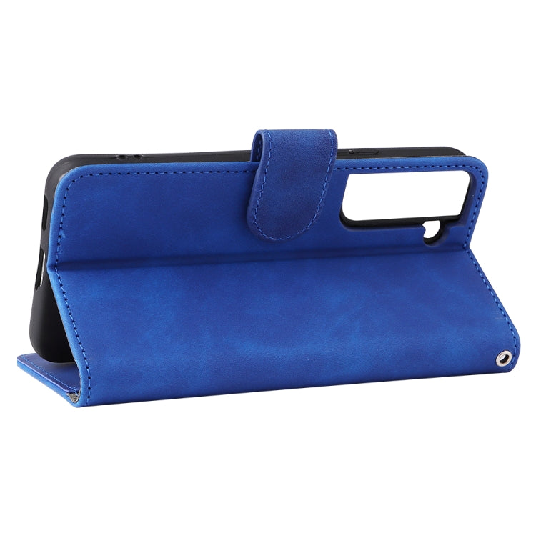 For Samsung Galaxy S22 5G Skin Feel Magnetic Buckle Calf Texture PU Phone Case