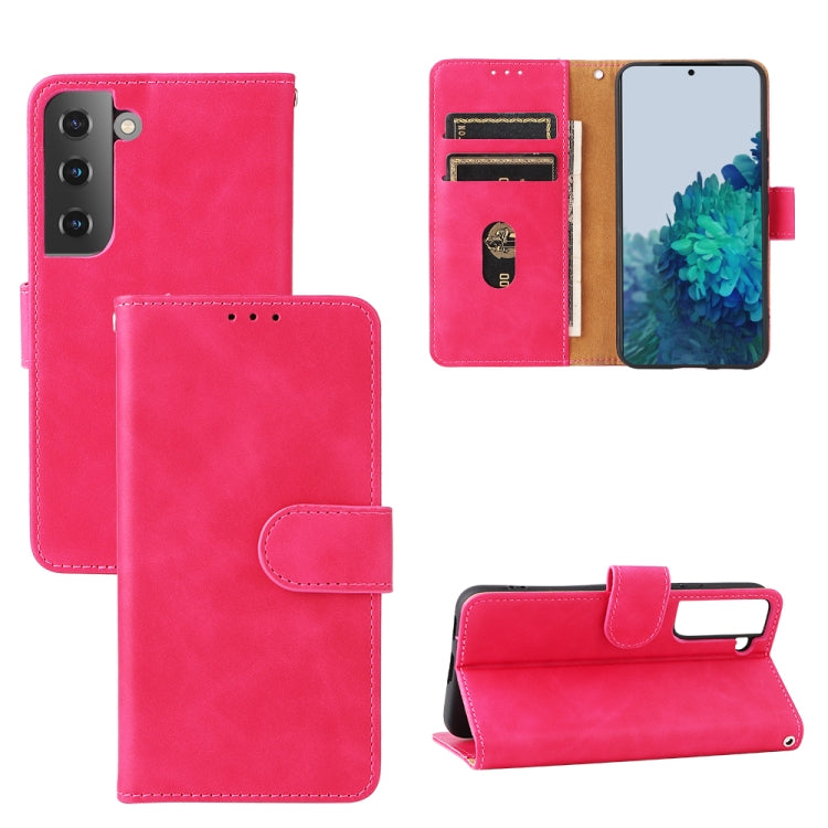 For Samsung Galaxy S22 5G Skin Feel Magnetic Buckle Calf Texture PU Phone Case