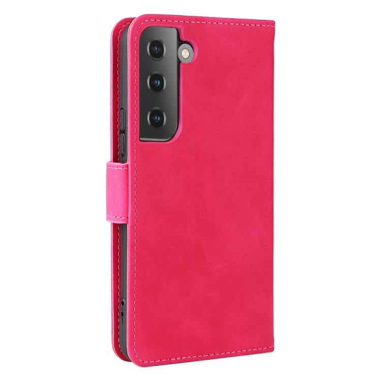 For Samsung Galaxy S22 5G Skin Feel Magnetic Buckle Calf Texture PU Phone Case