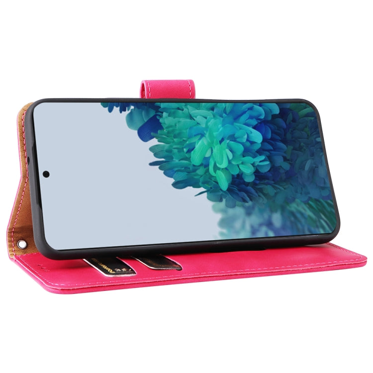 For Samsung Galaxy S22 5G Skin Feel Magnetic Buckle Calf Texture PU Phone Case
