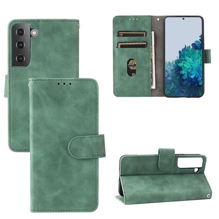 For Samsung Galaxy S22 5G Skin Feel Magnetic Buckle Calf Texture PU Phone Case