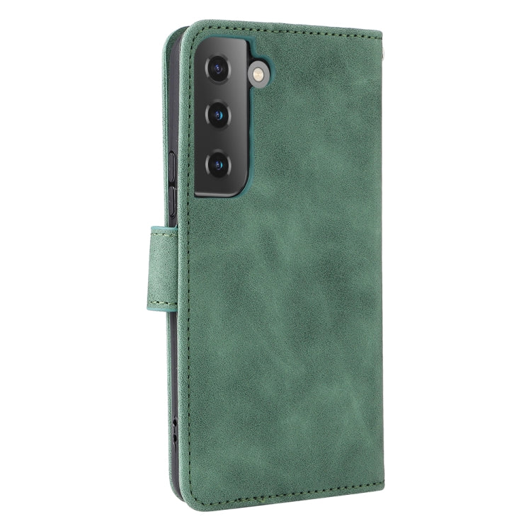 For Samsung Galaxy S22 5G Skin Feel Magnetic Buckle Calf Texture PU Phone Case