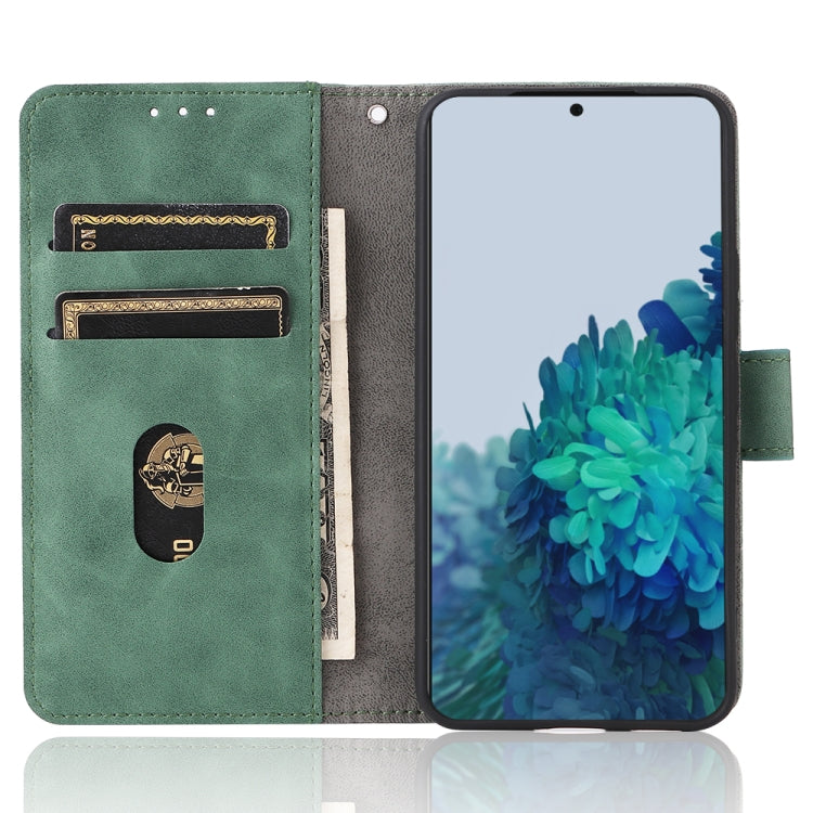 For Samsung Galaxy S22 5G Skin Feel Magnetic Buckle Calf Texture PU Phone Case