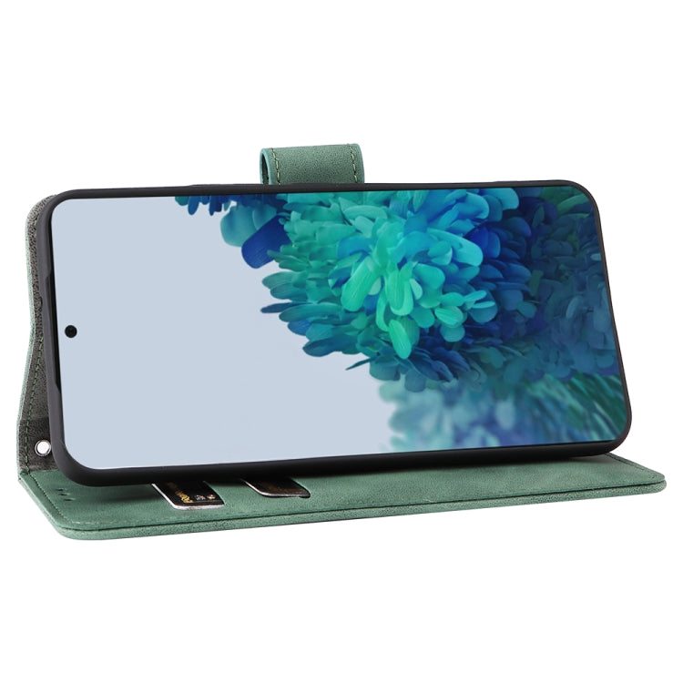 For Samsung Galaxy S22 5G Skin Feel Magnetic Buckle Calf Texture PU Phone Case