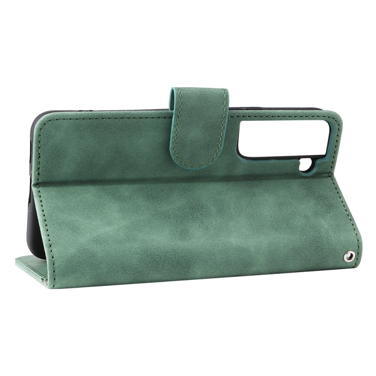 For Samsung Galaxy S22 5G Skin Feel Magnetic Buckle Calf Texture PU Phone Case