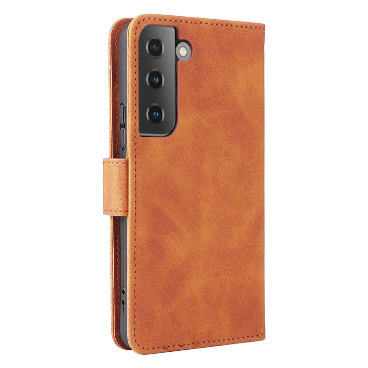 For Samsung Galaxy S22 5G Skin Feel Magnetic Buckle Calf Texture PU Phone Case