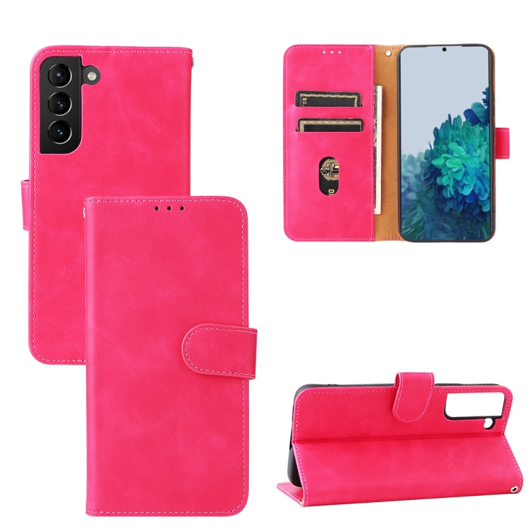For Samsung Galaxy S22+ 5G Skin Feel Magnetic Buckle Calf Texture PU Phone Case