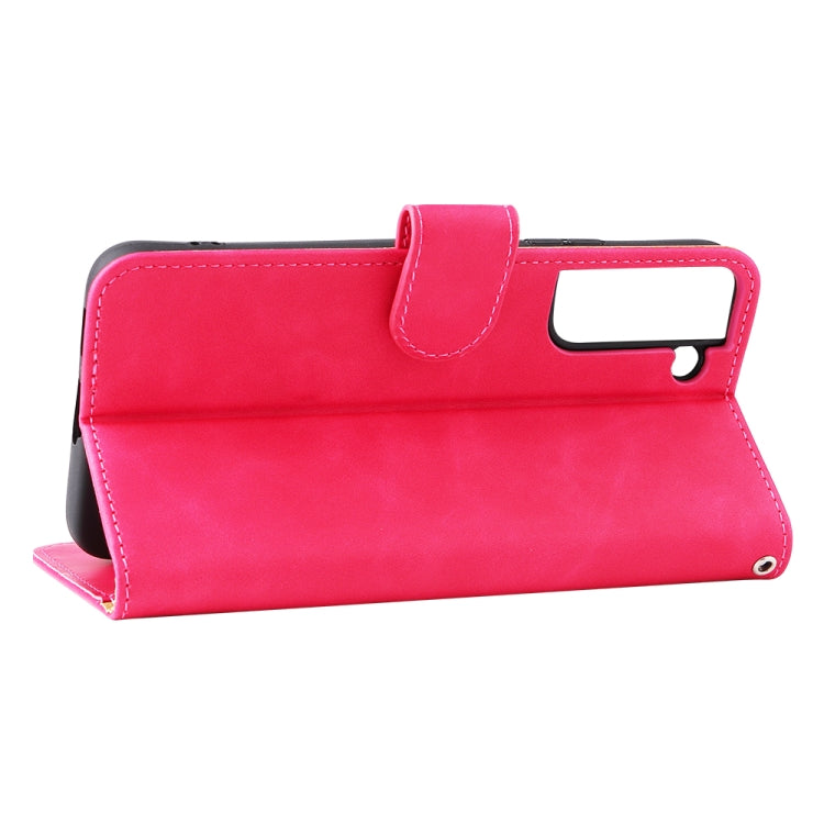 For Samsung Galaxy S22+ 5G Skin Feel Magnetic Buckle Calf Texture PU Phone Case