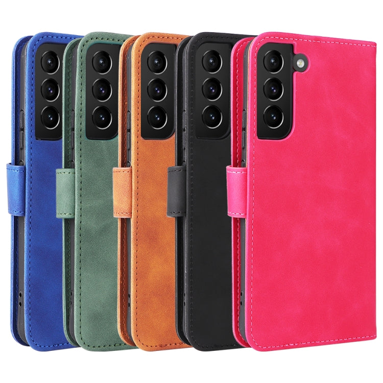 For Samsung Galaxy S22+ 5G Skin Feel Magnetic Buckle Calf Texture PU Phone Case