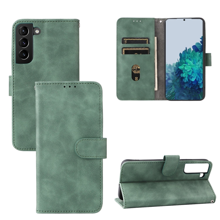For Samsung Galaxy S22+ 5G Skin Feel Magnetic Buckle Calf Texture PU Phone Case