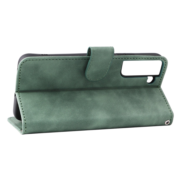 For Samsung Galaxy S22+ 5G Skin Feel Magnetic Buckle Calf Texture PU Phone Case