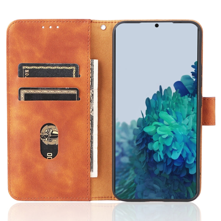 For Samsung Galaxy S22+ 5G Skin Feel Magnetic Buckle Calf Texture PU Phone Case